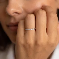 Bague Jonc Marquise Pavé en Or 18K ou Platine | Celinni