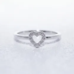 Bague C&oelig;ur Pav&eacute; Diamants en Or 18K ou Platine | Celinni