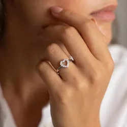 Bague C&oelig;ur Pav&eacute; Diamants en Or 18K ou Platine | Celinni