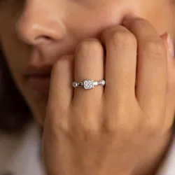 Bague Semée de Carrés en Or 18K ou Platine | Celinni
