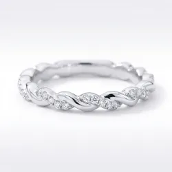 Bague Éternité Torsadée Diamants en Or 18K ou Platine