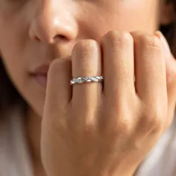 Bague Éternité Torsadée Diamants en Or 18K ou Platine