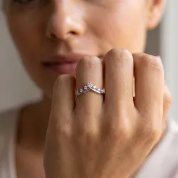 Bague Couronne Diamant&eacute;e en Or 18K ou Platine | Celinni