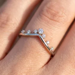 Bague Couronne Diamant&eacute;e en Or 18K ou Platine | Celinni