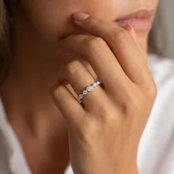 Bague Semée de Poires Pavées en Or 18K ou Platine | Celinni