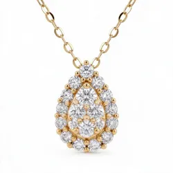 Pendentif Poire Palma - Or jaune 18K et diamants naturels