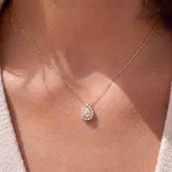 Pendentif Poire Palma - Or jaune 18K et diamants naturels