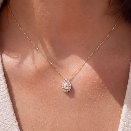 Pendentif Poire Palma - Or jaune 18K et diamants naturels