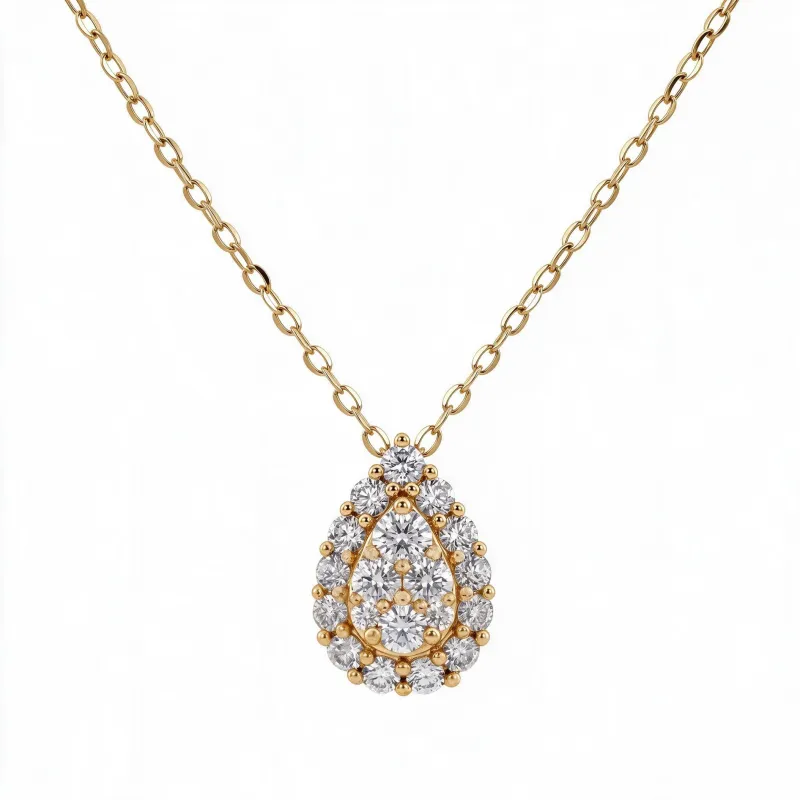 Pendentif Poire Palma - Or jaune 18K et diamants naturels