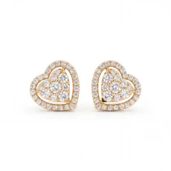Boucles d'oreilles Coeur Avery - Or 18K et diamants naturels