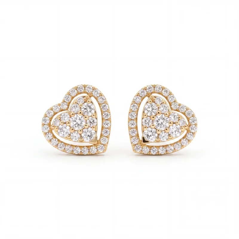 Boucles d'oreilles Coeur Avery - Or 18K et diamants naturels