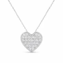 Pendentif Sweetheart Cœur Diamants Naturels en Or Blanc 18K