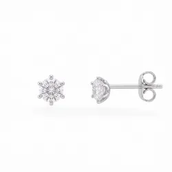 Puces d'Oreilles Diamants Naturels 0,20 Carat Or Blanc 18K