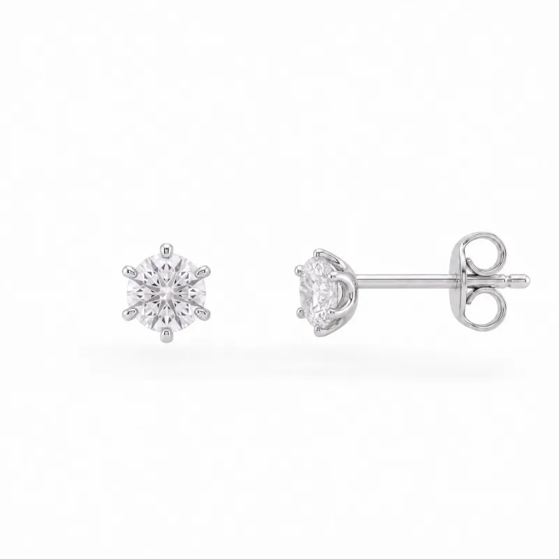 0.20 ct Natural Diamond Stud Earrings in 18K White Gold