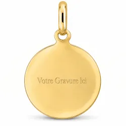 Médaille Ange Bordure Polie Or Jaune 18 Carats - 12 mm