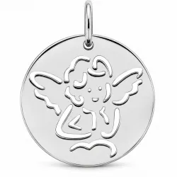 Médaille Ange Ajouré en Or Blanc 18 Carats - 15 mm