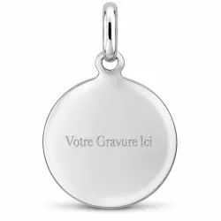Médaille Ange Ajouré en Or Blanc 18 Carats - 15 mm