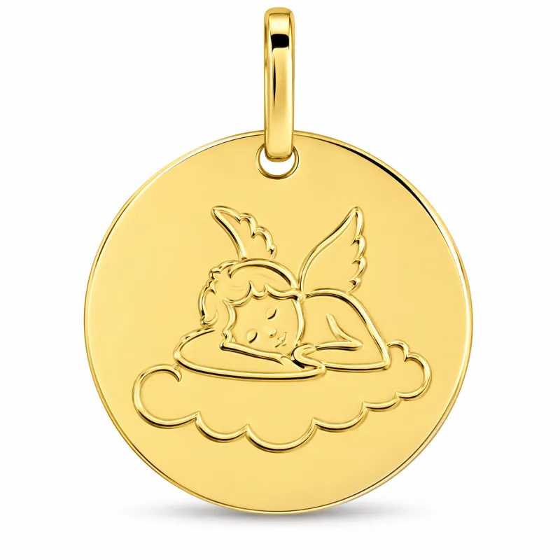 Médaille Ange Dormeur en Or Jaune 18 Carats