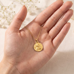 Médaille Ange de Raphaël Satinée Or Jaune 18 Carats - 14 mm