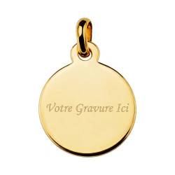 Médaille Ange de Raphaël Satinée Or Jaune 18 Carats - 14 mm