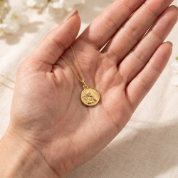 M&eacute;daille Ange de Rapha&euml;l Cadre Poli Or Jaune 18 Carats - 15 mm