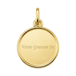 M&eacute;daille Ange de Rapha&euml;l Cadre Poli Or Jaune 18 Carats - 15 mm