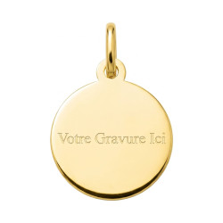 Raphael Angel Medal Scalloped Ground 18K Yellow Gold - 14 mm