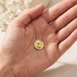 Medalla Grande Ángel de Perfil Oro Amarillo 18K - 18 mm