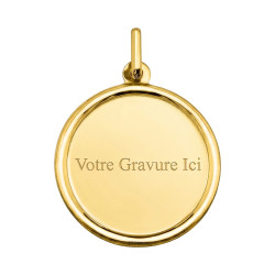 Large Profile Angel Medal 18K Yellow Gold - 18 mm