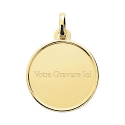 Large Angel and Dove Medal 18K Yellow Gold - 19 mm