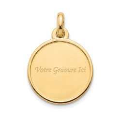 Medaille Engel mit Lamm 18K Gelbgold - 15 mm