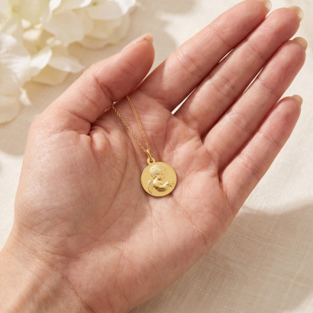Médaille Ange à l'Étoile en Or Jaune 18 Carats