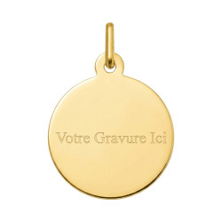 Medaille Engel mit Stern 18K Gelbgold - 16 mm