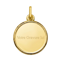 Médaille Ange Gardien et Enfant Or Jaune 18 Carats - 13 mm