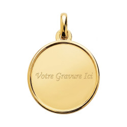Medaille Engel mit Lamm 18K Gelbgold - 17 mm