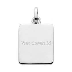 Médaille Ange de Raphaël Rectangle Or Blanc 18 Carats - 14 x 12 mm