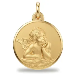 Raphael Angel Medal Polished Edge 18K Yellow Gold - 15 mm