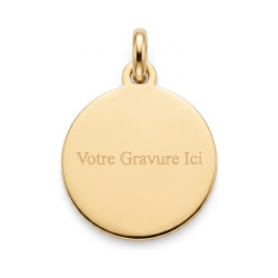 Satin Raphael Angel Medal 18K Yellow Gold - 16 mm