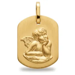 Plaque Ange de Rapha&euml;l Or Jaune 18 Carats - 19 x 14 mm