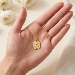 Plaque Ange de Rapha&euml;l Or Jaune 18 Carats - 19 x 14 mm