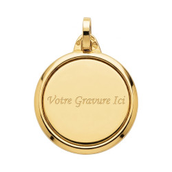 Medaille Rafa&euml;l-Engel Verhoogde Rand 18K Geelgoud - 18 mm