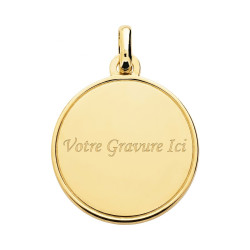 Grande Médaille Ange en Prière Or Jaune 18 Carats - 18 mm