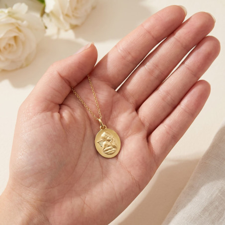 Médaille Ange Ovale en Or Jaune 18 Carats