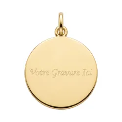 Médaille Vierge Auréolée Satinée Or Jaune 18 Carats - 15 mm