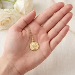 Médaille Vierge au Large Voile Or Jaune 18 Carats - 16 mm