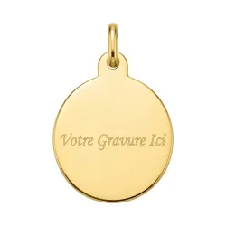 Large Oval Virgin Medal Polished Disc 18K Yellow Gold - 22 x 17 mm