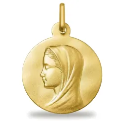 Medaille Gesluierde Maagd Linkerprofiel 18K Geelgoud - 15 mm