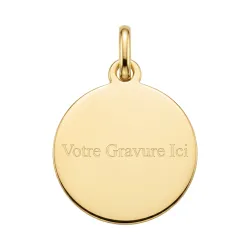 Medaille Biddende Maagd in Profiel Gepolijste Rand 18K Geelgoud - 14 mm