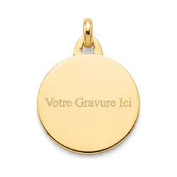 M&eacute;daille Vierge Inclin&eacute;e B&eacute;li&egrave;re Massive Or Jaune 18 Carats - 17 mm