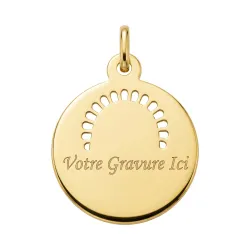 M&eacute;daille Vierge &agrave; l'Aur&eacute;ole Rayonnante Or Jaune 18 Carats - 17 mm